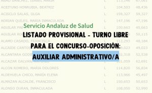 lista plazas Auxiliar Administrativo SAS
