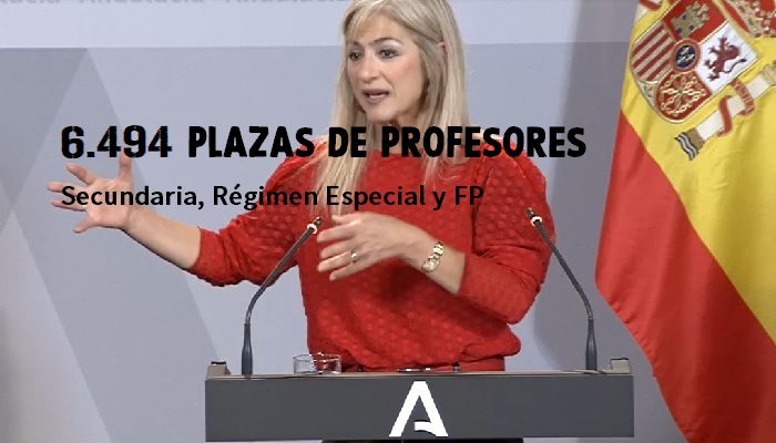 Andalucía convocará este año 6.494 plazas de Profesores, para Secundaria y FP