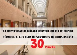 empleo plazas conserjería Universidad de Málaga