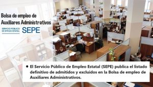 bolsa de empleo SEPE auxiliares administrativos