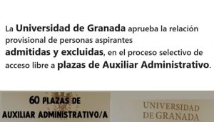 listado Auxiliar Administrativo Universidad de Granada