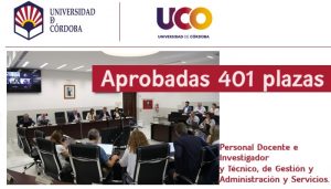Oferta de Empleo Público Universidad de Córdoba 401 plazas