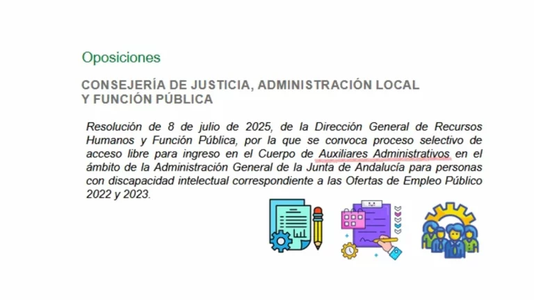 plazas Auxiliares Administrativos Junta de Andalucía