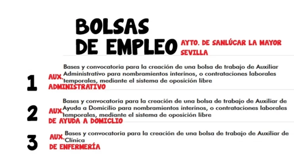 Bolsas de empleo en Sanlúcar la Mayor