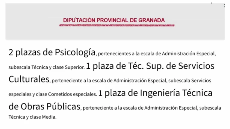 plazas Diputación de Granada