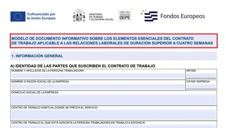 modelo informativo SEPE contrato
